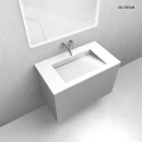 Zestaw Oltens Lun szafka podumywalkowa 80 cm z umywalką Stila LavaForm kaszmir/biały połysk 68760900