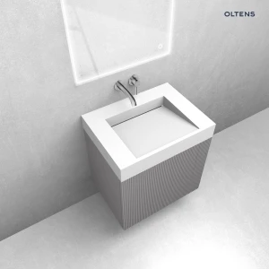 Oltens zestaw Lun szafka podumywalkowa 60 cm z umywalką Stila LavaForm kaszmir/biały mat 68789900
