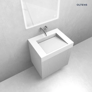 Oltens zestaw Lun szafka podumywalkowa 60 cm z umywalką Stila LavaForm biały mat 68789000