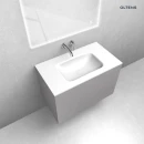 Zestaw Oltens Lun szafka podumywalkowa 80 cm z umywalką Kalla LavaForm kaszmir/biały połysk 68782900