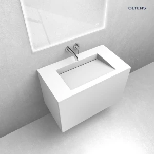 Oltens zestaw Lun szafka podumywalkowa 80 cm z umywalką Stila LavaForm biały mat 68761000