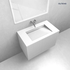 Oltens zestaw Lun szafka podumywalkowa 80 cm z umywalką Stila LavaForm biały mat/biały połysk 68750000