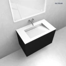 Zestaw Oltens Lun szafka podumywalkowa 80 cm z umywalką Stila LavaForm czarny mat/biały połysk 68750300