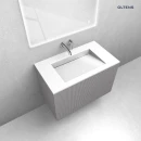 Zestaw Oltens Lun szafka podumywalkowa 80 cm z umywalką Stila LavaForm kaszmir/biały połysk 68750900