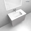 Zestaw Oltens Lun szafka podumywalkowa 80 cm z umywalką Kalla LavaForm kaszmir/biały mat 68783900