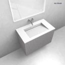 Zestaw Oltens Lun szafka podumywalkowa 80 cm z umywalką Stila LavaForm kaszmir/biały mat 68751900