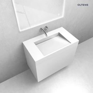 Oltens zestaw Lun szafka podumywalkowa 80 cm z umywalką Stila LavaForm biały mat/biały połysk 68798000