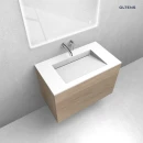 Zestaw Oltens Lun szafka podumywalkowa 80 cm z umywalką Stila LavaForm dąb/biały mat 68761060