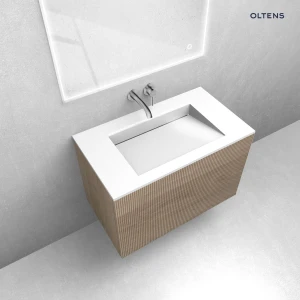 Oltens zestaw Lun szafka podumywalkowa 80 cm z umywalką Stila LavaForm dąb/biały połysk 68750060