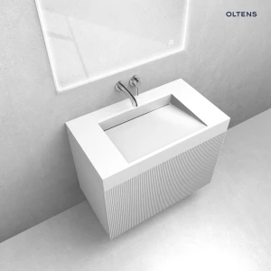 Oltens zestaw Lun szafka podumywalkowa 80 cm z umywalką Stila LavaForm biały mat/biały połysk 68790000