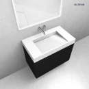 Zestaw Oltens Lun szafka podumywalkowa 80 cm z umywalką Stila LavaForm czarny mat/biały połysk 68790300