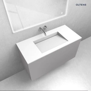 Oltens zestaw Lun szafka podumywalkowa 100 cm z umywalką Stila LavaForm kaszmir/biały mat 68763900
