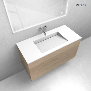Oltens zestaw Lun szafka podumywalkowa 100 cm z umywalką Stila LavaForm dąb/biały mat 68763060