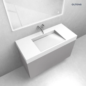 Oltens zestaw Lun szafka podumywalkowa 100 cm z umywalką Stila LavaForm kaszmir/biały połysk 68800900