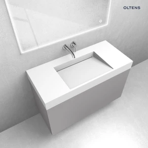 Oltens zestaw Lun szafka podumywalkowa 100 cm z umywalką Stila LavaForm kaszmir/biały mat 68801900