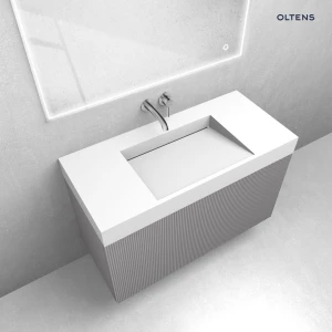 Oltens zestaw Lun szafka podumywalkowa 100 cm z umywalką Stila LavaForm kaszmir/biały mat 68793900