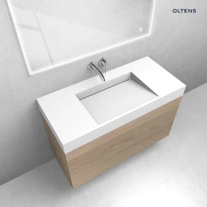 Oltens zestaw Lun szafka podumywalkowa 100 cm z umywalką Stila LavaForm dąb/biały mat 68801060