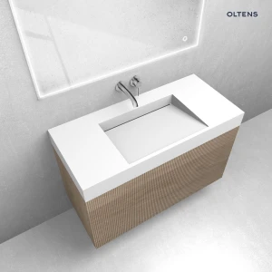 Oltens zestaw Lun szafka podumywalkowa 100 cm z umywalką Stila LavaForm dąb/biały mat 68793060