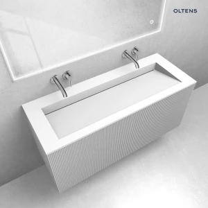 Oltens zestaw Lun szafka podumywalkowa 120 cm z umywalką Stila LavaForm biały mat 68755000