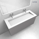 Zestaw Oltens Lun szafka podumywalkowa 120 cm z umywalką Stila LavaForm kaszmir/biały mat 68755900