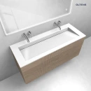 Zestaw Oltens Lun szafka podumywalkowa 120 cm z umywalką Stila LavaForm dąb/biały połysk 68754060