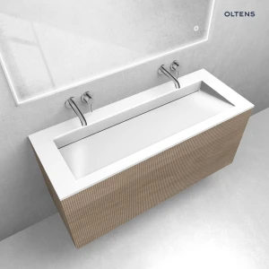 Oltens zestaw Lun szafka podumywalkowa 120 cm z umywalką Stila LavaForm dąb/biały połysk 68754060