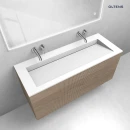 Zestaw Oltens Lun szafka podumywalkowa 120 cm z umywalką Stila LavaForm dąb/biały mat 68755060