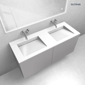 Oltens zestaw Lun szafka podumywalkowa 120 cm z umywalką Stila LavaForm kaszmir/biały połysk 68766900