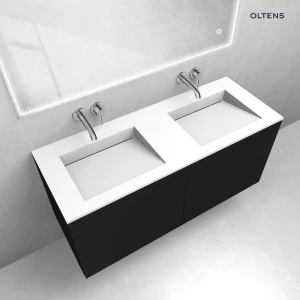 Oltens zestaw Lun szafka podumywalkowa 120 cm z umywalką Stila LavaForm czarny mat/biały mat 68767300