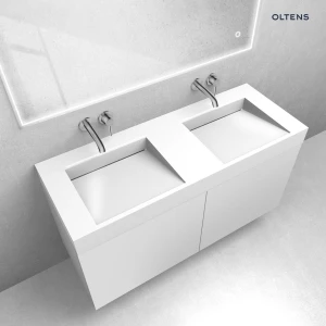 Oltens zestaw Lun szafka podumywalkowa 120 cm z umywalką Stila LavaForm biały mat/biały połysk 68802000