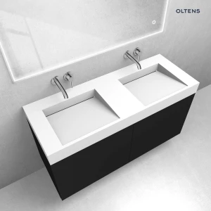 Oltens zestaw Lun szafka podumywalkowa 120 cm z umywalką Stila LavaForm czarny mat/biały mat 68803300
