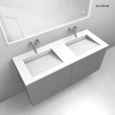 Zestaw Oltens Lun szafka podumywalkowa 120 cm z umywalką Stila LavaForm kaszmir/biały mat 68757900