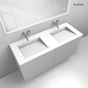 Oltens zestaw Lun szafka podumywalkowa 120 cm z umywalką Stila LavaForm biały mat 68757000