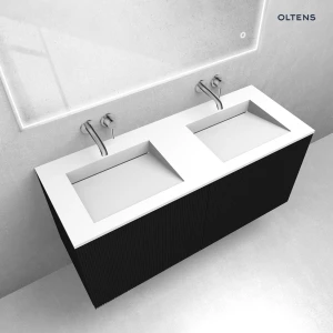 Oltens zestaw Lun szafka podumywalkowa 120 cm z umywalką Stila LavaForm czarny mat/biały mat 68757300