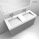 Zestaw Oltens Lun szafka podumywalkowa 120 cm z umywalką Stila LavaForm kaszmir/biały mat 68795900