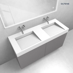 Oltens zestaw Lun szafka podumywalkowa 120 cm z umywalką Stila LavaForm kaszmir/biały mat 68795900