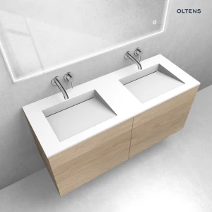 Oltens zestaw Lun szafka podumywalkowa 120 cm z umywalką Stila LavaForm dąb/biały mat 68767060
