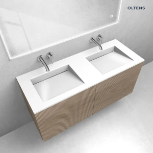 Oltens zestaw Lun szafka podumywalkowa 120 cm z umywalką Stila LavaForm dąb/biały połysk 68756060