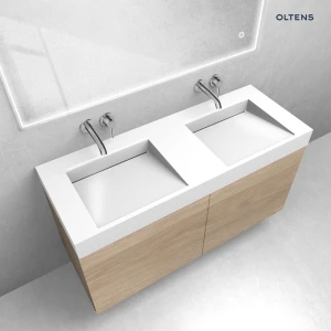Oltens zestaw Lun szafka podumywalkowa 120 cm z umywalką Stila LavaForm dąb/biały połysk 68802060