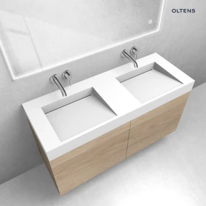 Oltens zestaw Lun szafka podumywalkowa 120 cm z umywalką Stila LavaForm dąb/biały mat 68803060