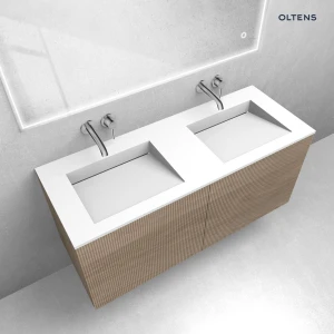 Oltens zestaw Lun szafka podumywalkowa 120 cm z umywalką Stila LavaForm dąb/biały mat 68757060