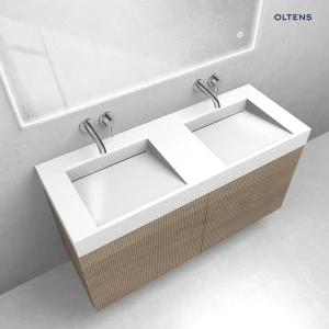 Oltens zestaw Lun szafka podumywalkowa 120 cm z umywalką Stila LavaForm dąb/biały połysk 68794060
