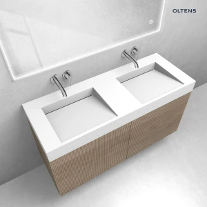 Oltens zestaw Lun szafka podumywalkowa 120 cm z umywalką Stila LavaForm dąb/biały mat 68795060