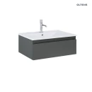 Oltens Vernal umywalka z szafką 60 cm biały/grafit mat 68004400