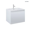 Oltens Vernal umywalka z szafką 60 cm biały połysk/szary mat 68012700