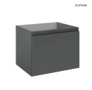 Oltens Vernal umywalka z szafką 60 cm biały/grafit mat 68012400 - szafka