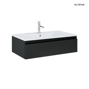 Oltens Vernal umywalka z szafką 80 cm biały/czarny mat 68006300