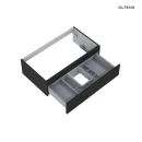 Oltens Vernal umywalka z szafką 80 cm biały/czarny mat 68006300 - szafka