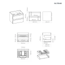Oltens Vernal umywalka z szafką 60 cm biała 68002000 - rysunek techniczny szafki