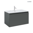 Oltens Vernal umywalka z szafką 80 cm biały/grafit mat 68014400